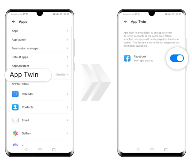 تثبيت نسختين من نفس التطبيق على هواوي باستخدام ميزة App Twin