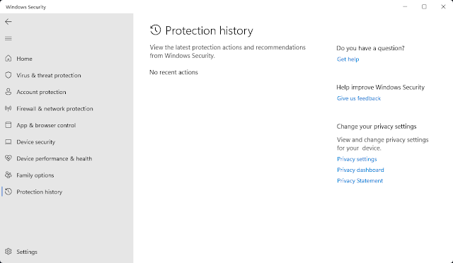 menghapus protection history di windows defender