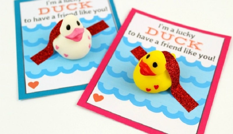 lucky duck valentines gift idea and printable