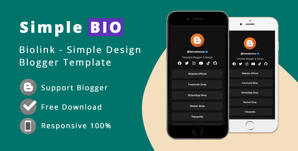 Simple Bio - Biolink Blogger Template Free download