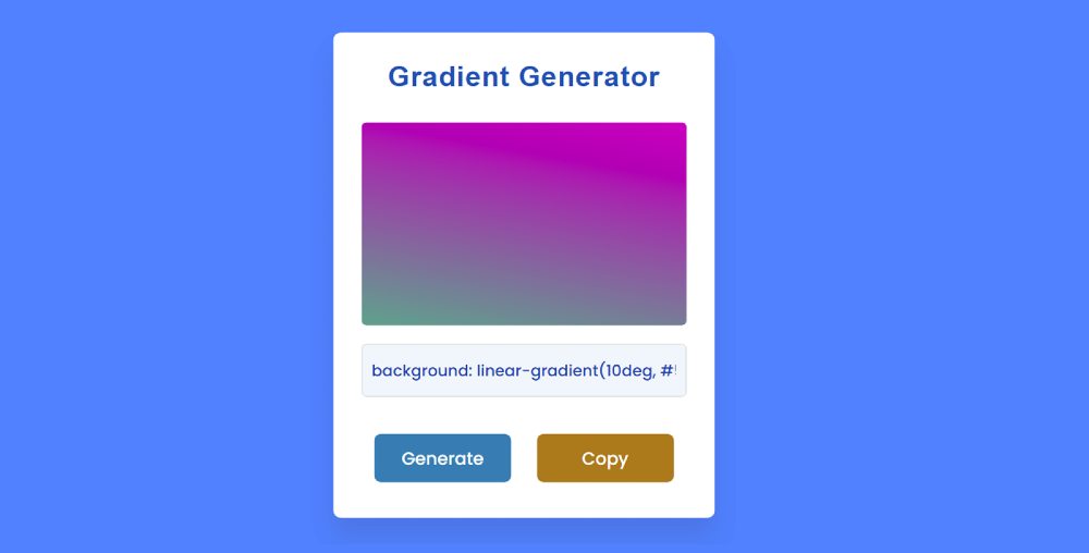 Random Gradient Generator using JavaScript
