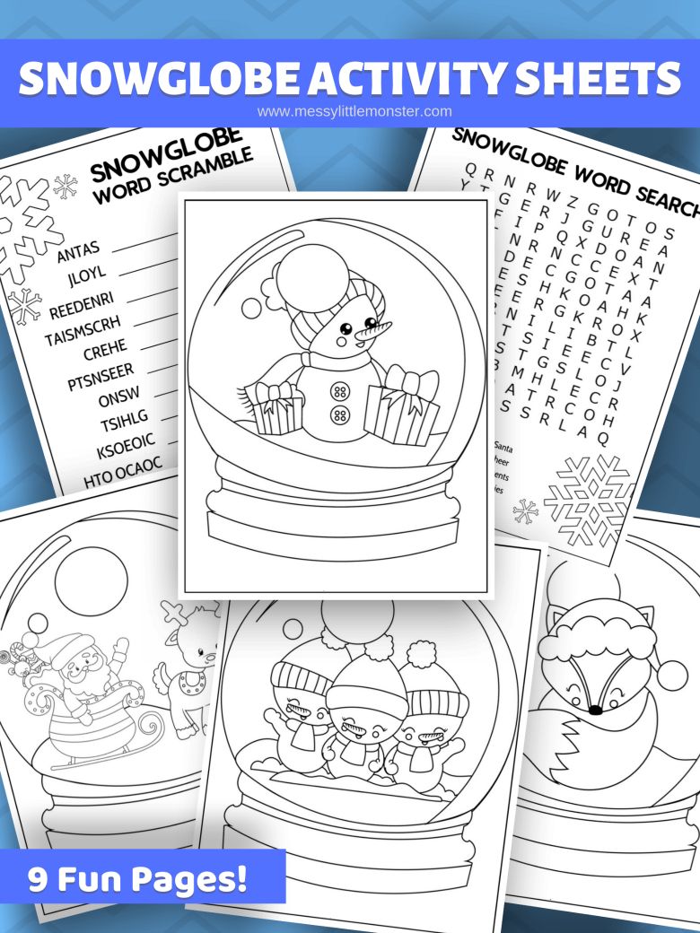 Snow globe coloring pages