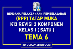 RPP KELAS 1 TEMA 6 KURIKULUM 2013 REVISI 3 KOMPONEN