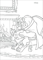 The beast reading book coloring page