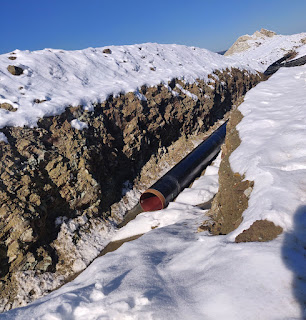 The pipe inside the channel