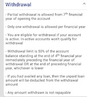 PPF Withdrawal eligibility conditions