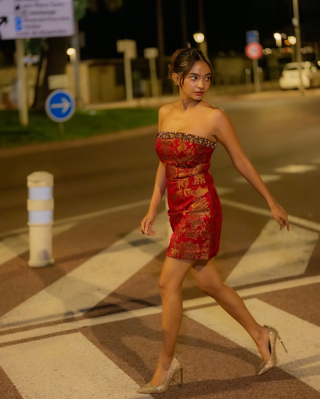 Anushka Sen’s Red Brocade Mini Dress at Cannes Will Leave You Breathless