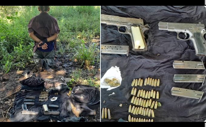 Fuerza Armada detiene a pandillero menor de edad y le decomisa armas en cantón de Ilobasco