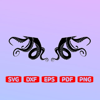 Free SVG 2021 Octopus Tentacles 02 Cricut Ready Filee, Car Decals 048