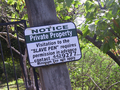 Figure 7. Sign at the entrance insisting that permission should be had before entering the Hermitage Estate, St Andrew (the Author)