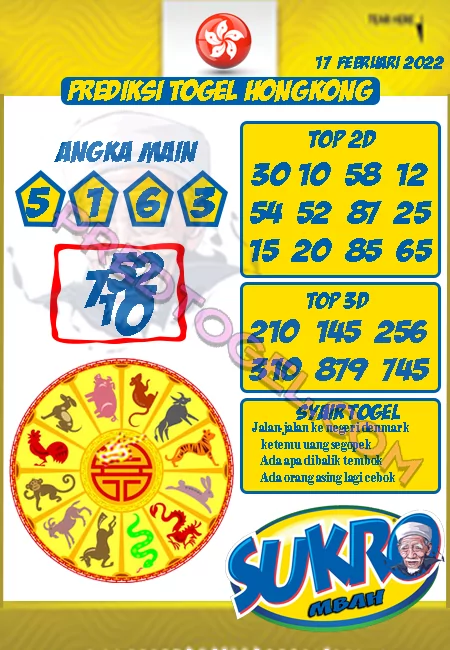 Prediksi Mbah Sukro HK Malam Ini 17-02-2022