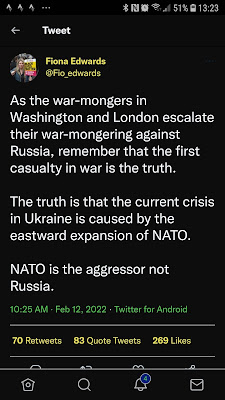 Stop The War Tweet - NATO expansion