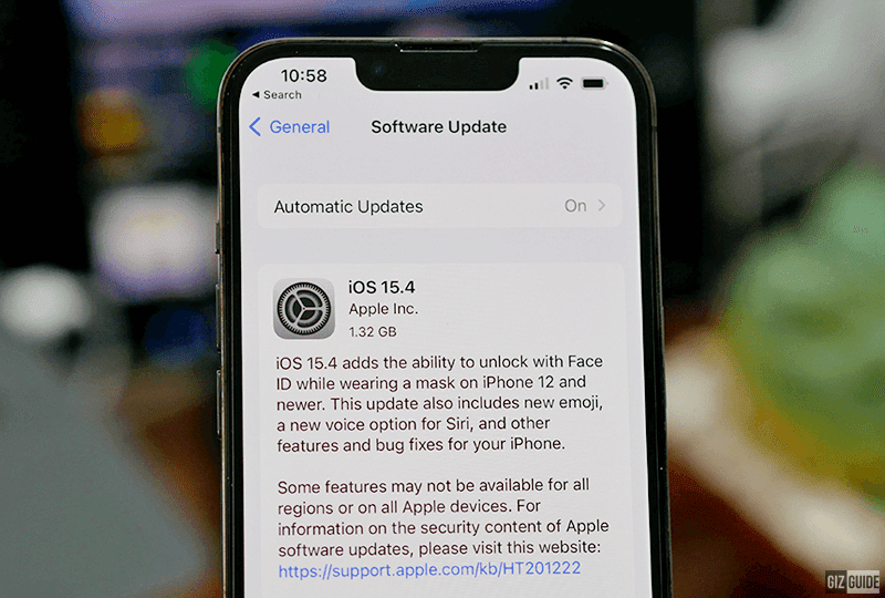 Apple's iOS 15.4 with Face ID while wearing mask support is now available for download in PH!