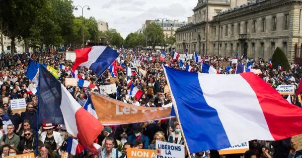 «Γάλλοι αστυνομικοί» σκίζουν τις γαλλικές σημαίες για να καταστείλουν το «Κονβόι της Ελευθερίας»! (βίντεο)