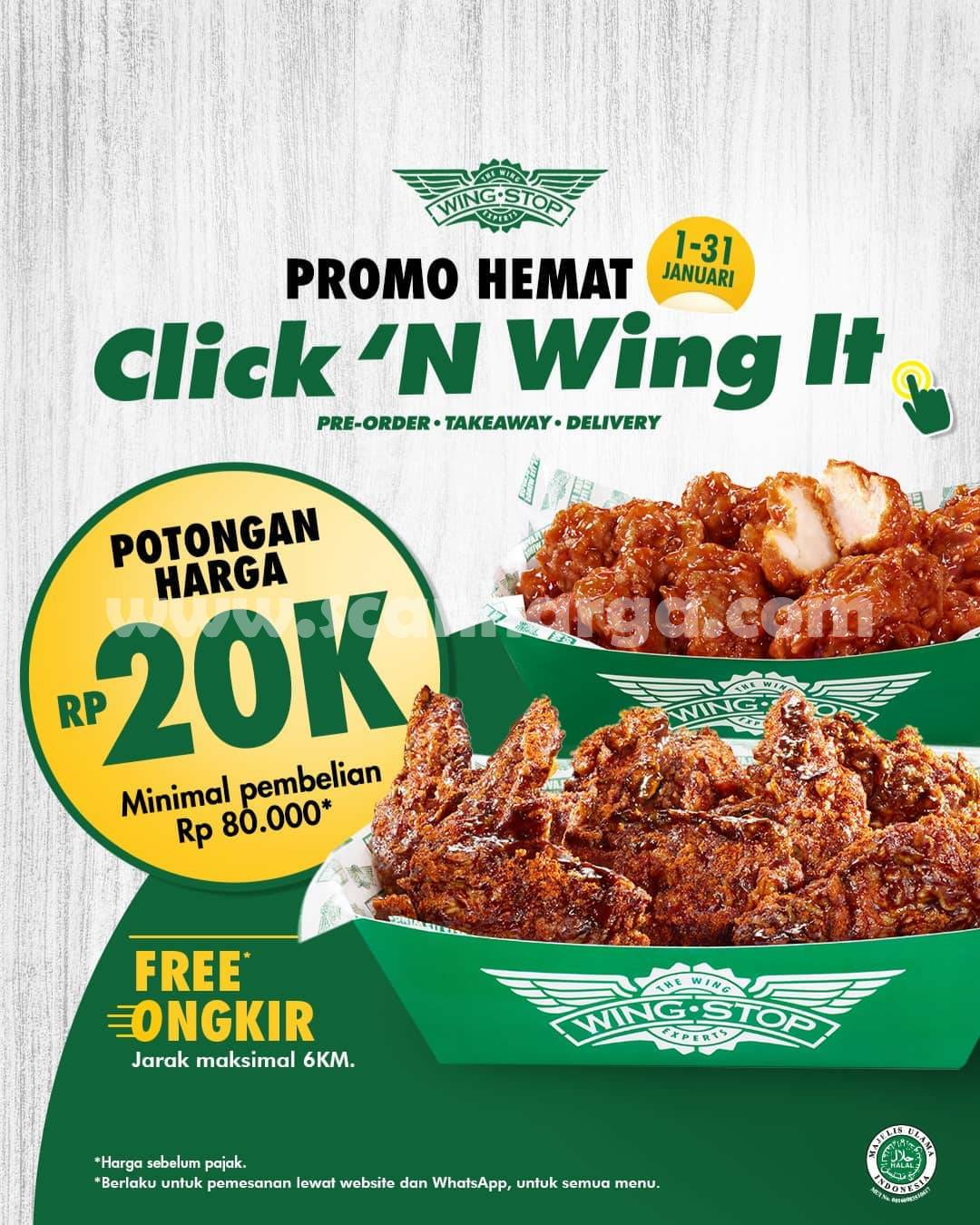 WINGSTOP CLICK ‘N WING IT Diskon Rp. 20.000