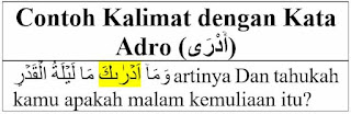 (أَدْرَى) Adro Artinya, Contoh Kalimat dan Tashrifnya