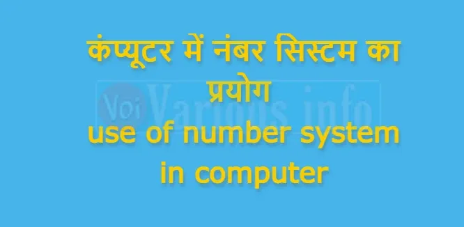 कंप्यूटर में नंबर सिस्टम का प्रयोग | use of number system in computer