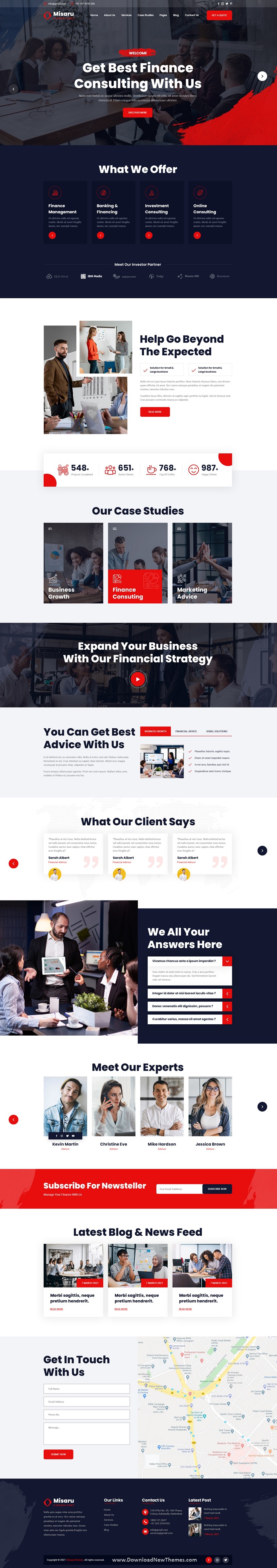 Misaru - Finance Consulting PSD Template Review