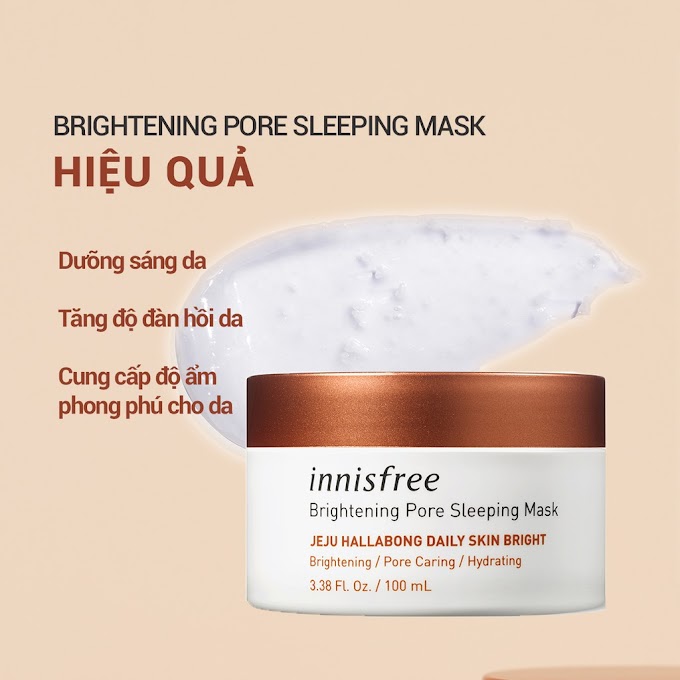 Mall Shop [ innisfreevietnam_officialstore ] Mặt nạ ngủ dưỡng sáng da 3 trong 1 innisfree Brightening Pore Sleeping Mask 100ml
