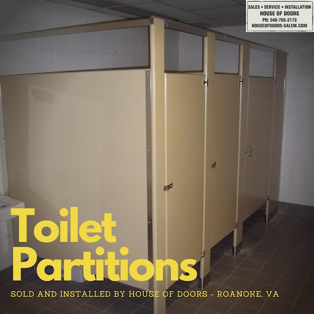 Toilet Partitions sold and installed by  House of Doors - Roanoke, VA