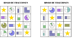Bingo de fracciones modificado (Medios, cuartos y octavos)