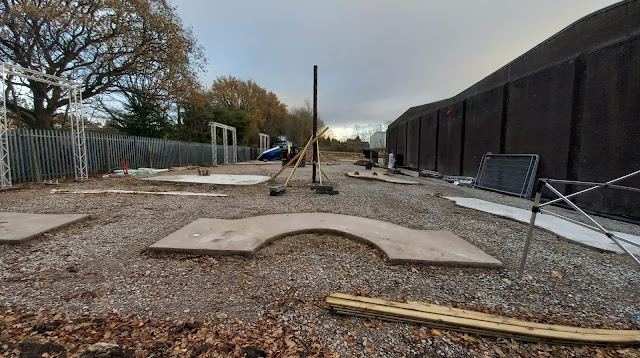 Jump Heaven Adventure Golf under construction in Hazel Grove, Stockport. December 2021