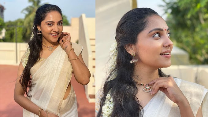 Smruthi Venkat Onam Saree Photos