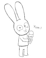 Simon eats ice cream coloring page