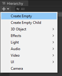 Creating an empty game object