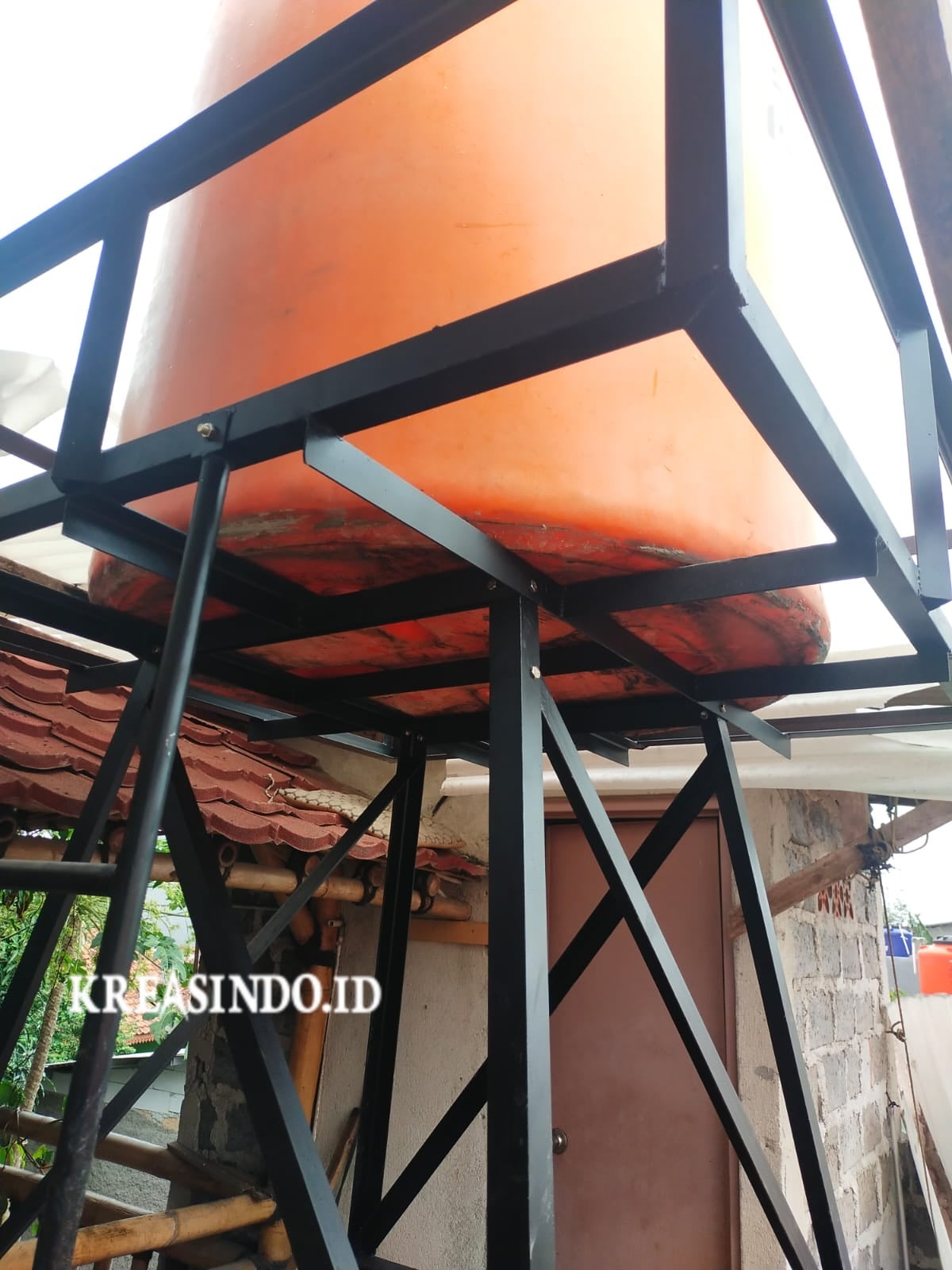 Menara Air Besi Siku Pesanan Bpk Karnoto di Rangkapan Jaya Depok