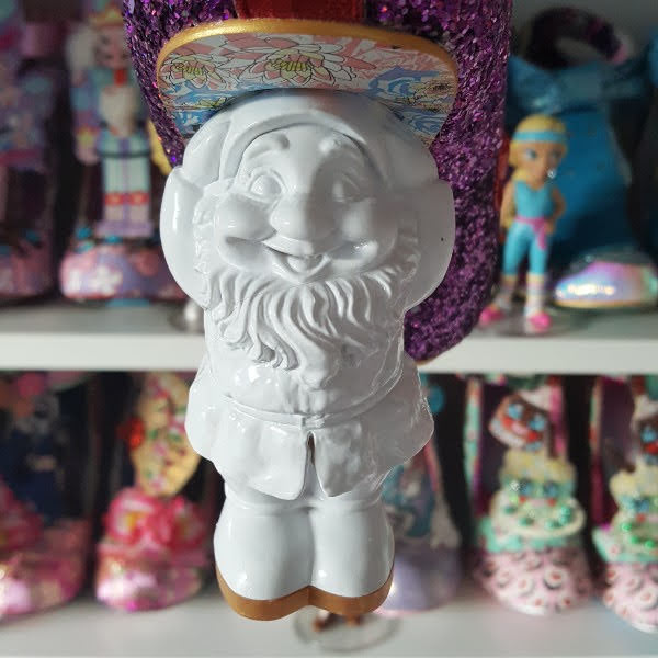 close up of Santa heel to decorate in front of shoe shelves