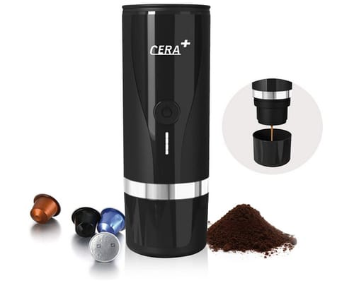 CERA+ Portable Small Travel Electric Espresso Maker