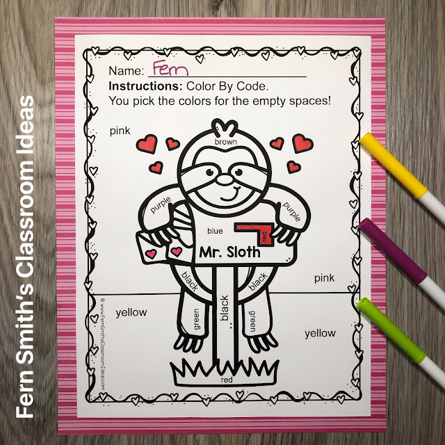 Grab This St. Valentine's Day FUNKY Color By Code Kindergarten Know Your Colors Worksheets Resource For Your Classroom To Print and Use TODAY!