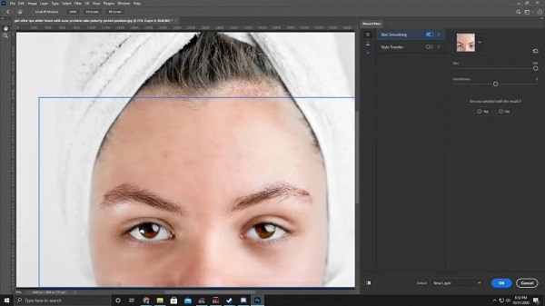 إزالة بقع الجلد في Photoshop باستخدام مرشح Skin Smoothing