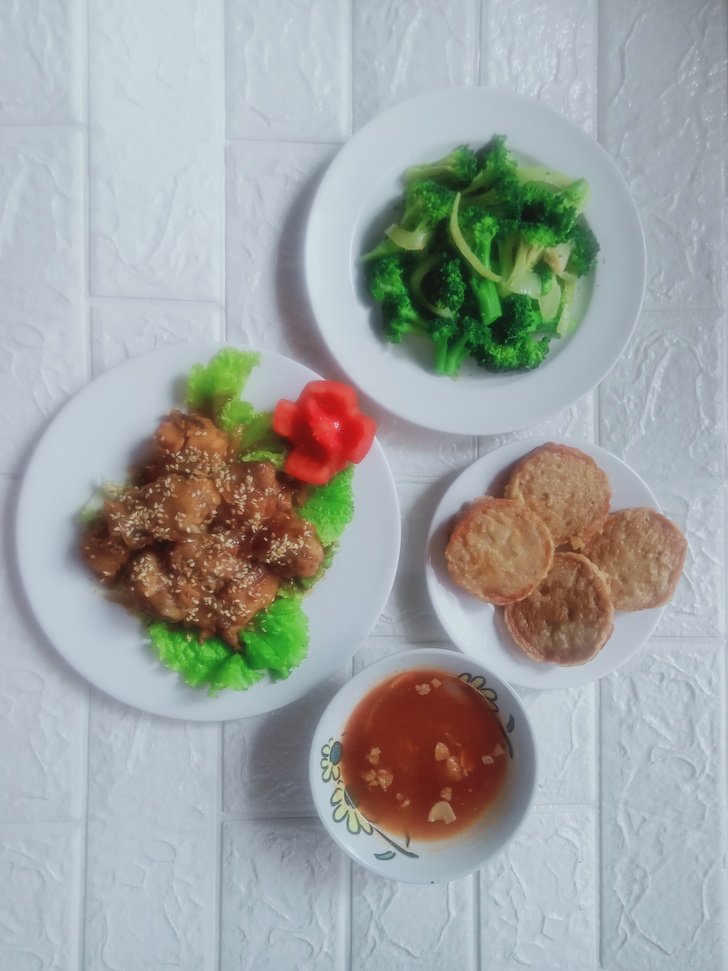 Menu Catering Rumahan : Ayam Teriyaki + Ca Brokoli + Galantin Goreng