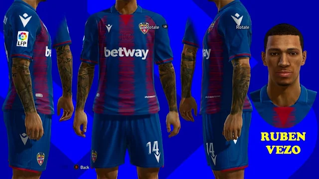 Rúben Vezo Face + Tattoo For PES 2013