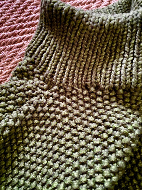 Diary of a Chain Stitcher: Moss Green Wool and the Gang Deep Sea Sweater