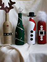 Manualidades de Navidad con botellas de vidrio recicladas