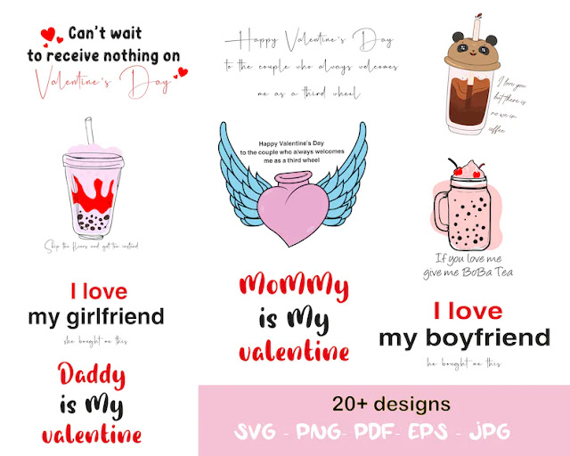 Valentines SVG Bundle, Kids Valentine gift, Matching Couple shirt, Funny Valentine SVG, Coffee Lover