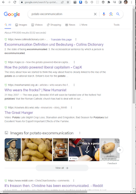 Search result example potato excommunication