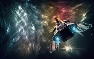 Un vaisseau spatial dans l’espace