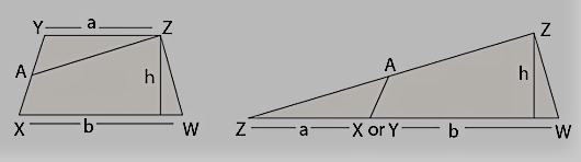 Area of Trapezium by Finding the Area of a Triangle of Same Area