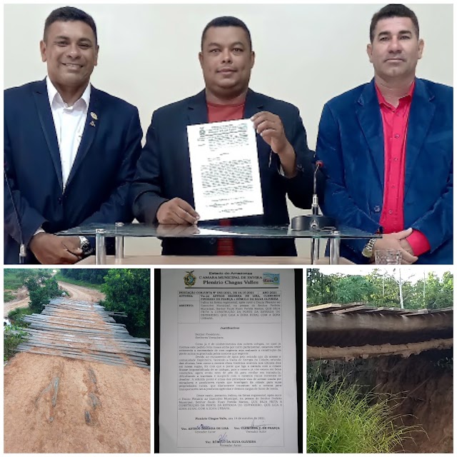 No Envira vereadores apresentam reivindicação para que seja construida uma nova ponte na Estrada do Espinheiro