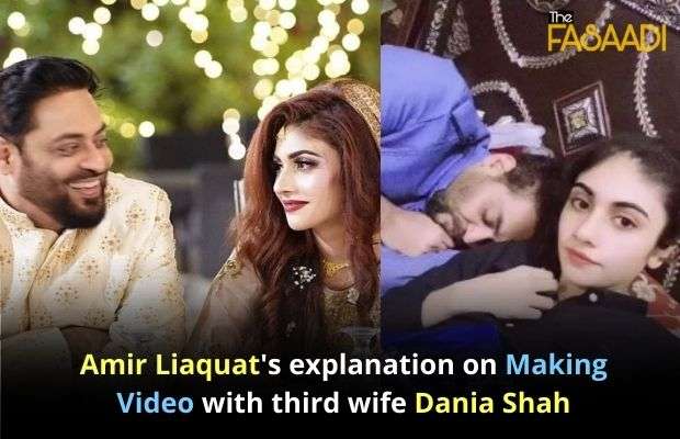 Aamir Liaquat making video with third wife dania shah