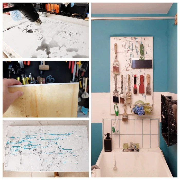 pegboard building and painting process