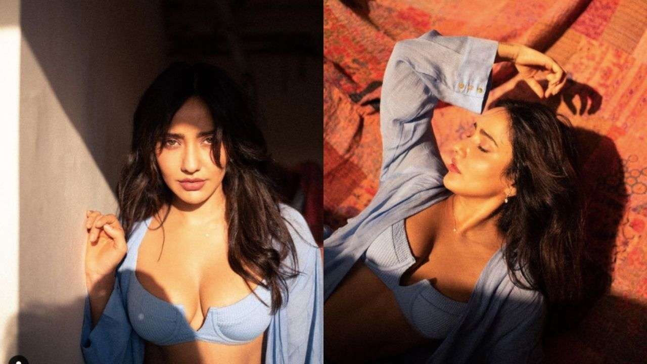 Actors Gossips: Tanhaji actress Neha Sharma sizzles in blue bra and unbuttoned shirt, leaves addict wanting for more