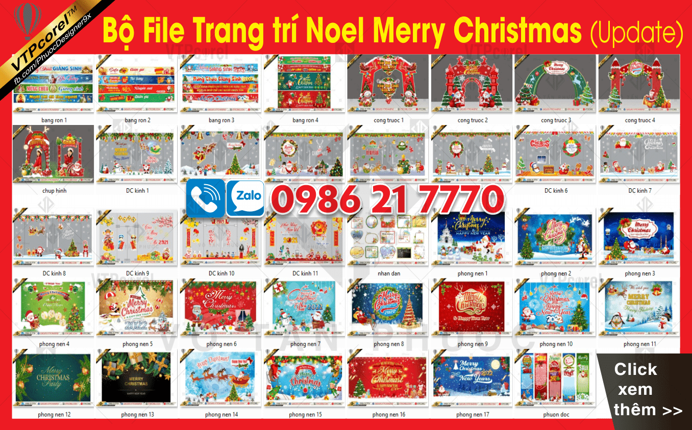 Bộ file Trang trí Noel Merry Christmas 2021 Update CDR12