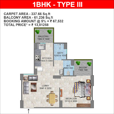 Mahira Homes 104 1bhk Floor Plan