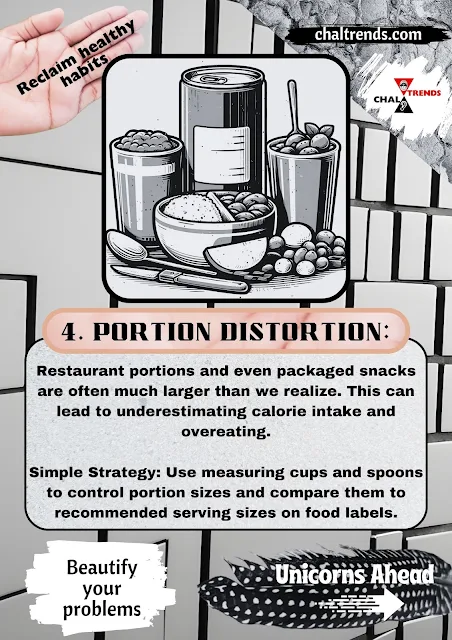 Drawn image of food with improper portion