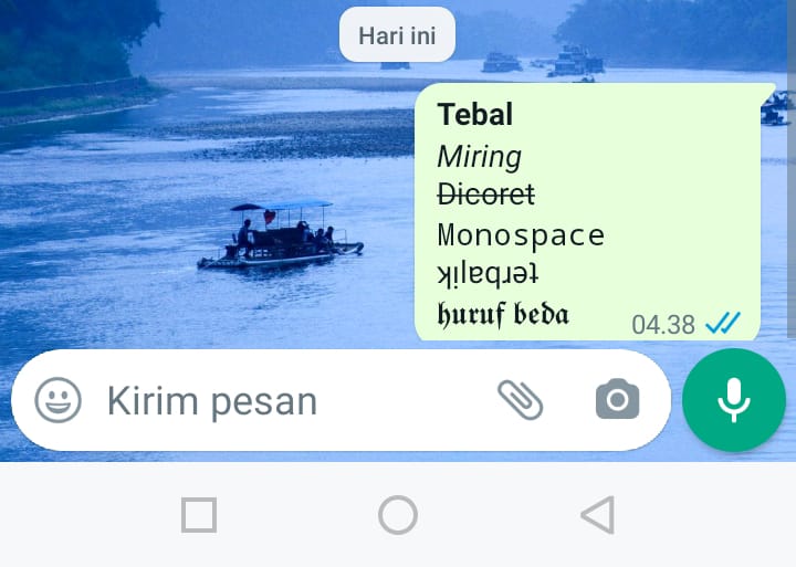 Mengubah huruf whatsapp